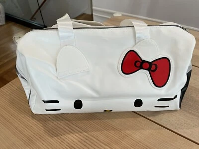 Hello Kitty Duffle Bag Travel Luggage White Kawaii Overnight Bag US Seller
