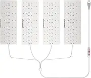 Full Spectrum Ultra Thin Panel Grow Light for Greenhouses Wide Coverage Indoor LED Plant Growth Lamp 8H 12H 16H Timing USB 5V (4 Heads)