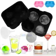 1.78" Ice Ball Sphere Mold Silicone Whiskey Ice Ball Maker Black + Lid + Funnel