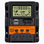 Solar Charge Controller 12V/24V Auto 100A PWM Photovoltaic Regulator Dual USB Output LCD Display Lead-Acid Lithium Batte