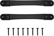IMSurQltyPrise Speaker Cabinet Strap Handles Set, Guitar Amp Handles Pull, Heavy Duty PVC Strap with Aluminum Alloy Caps & Mounting Screws Set, Matte Black Color - 2 Pack