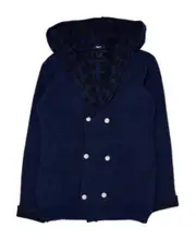 Double-breasted hooded jacket 13,14Y Blue