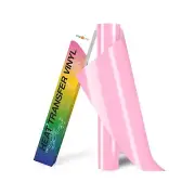 HTVRONT Pink Heat Transfer Vinyl Rolls - 12" x 8ft Baby Pink HTV Vinyl for Sh...