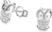 [SOESFOUFU] Sparkling Owl Ear Studs Crystal Earrings for Women Girls Owl Shape Earring Rhinestones