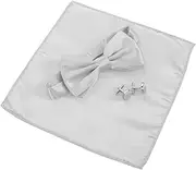 [LIFKOME] 1 Set Mens Elegant Tuxedo Studs Bow Tie Satin Handkerchief Suit Accessory for Men