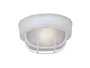 Designers Fountain 2073-WH White 1-Light 7.75" Round Bulkhead With Guard