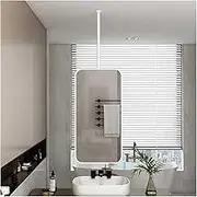 Rectangle Ceiling Hanging Mirror,Bathroom HD Bathroom Vanity Mirrors,with Customizable 360° Rotation Boom,for Entrance Cloakroom Home Decor(White,40x80cm)