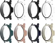 HXFRTYU 8 Pack Case for Garmin Vivoactive 5 Screen Protector, Hard PC Bumper Overall Protective Tempered Glass Cover Accessories for Garmin Vivoactive 5 SmartWatch