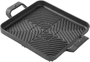 Cast Iron Square Grill Pan Barbecue Plate with Handles Grilling Pan Baking Tray for Kitchen Indoor Outdoor Picnic Vegetable, 22x22cm