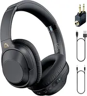 YMOO Bluetooth 5.3 Hybrid Active Noise Cancelling Headphones for Airplane Travel, Wired and Wireless ANC Headphones, 80H Playtime Over Ear Headphone, Bluetooth Headset with Mic for Adults