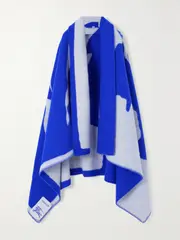 [Burberry] Burberry - Wool-jacquard Throw - Blue - One size One size Blue