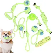 Dog Chew Rope - Puppy Teether Dog Rope Interactive Tug | Knot Tug Chewing Supplies, Indoor Outdoor Exerciser, Safe Chew Toys for Home, Park, Travel