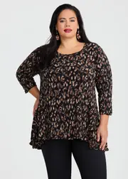[TS] Taking Shape Peplum Luna Top Size 10 in Leopard Print - Plus Size Women's Clothing Leopard Print