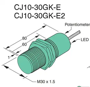 倍加福M30電容式接近開關DC10-36V三線NPN常開CJ10-30GK-E2傳感器