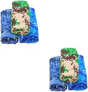 SUPVOX 2sets Summer Cooling Towel Camouflage Printed Quick Dry Skin-Friendly Fabric for Camping Sports 3pcs*2
