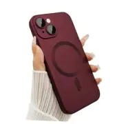 Magnetic case for iPhone 13 Phone Case for Women/Men, Matte Luxury Wine Red
