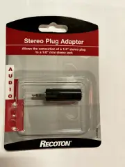 Recoton 1/4" Female TRS to 1/8" Male TRS Stereo Plug Adapter