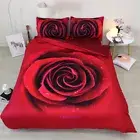 Linen Red Rose Quilt Cover Set Single/Double/Queen/King Bed Duvet/Doona