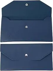 uxcell Cash Envelope Wallet, Budget Cash Holder Reusable Money Bag Pouch Leather Money Organizer Pouch for Men Women Receipt Check Bill Travel Graduation Holidays, Blue