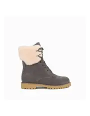 [Ozwear Ugg] Liliana Shearling Zip Boots in Grey