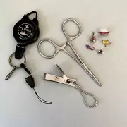 Basic Bundle Of Fly Fishing Accessories - Zinger Retractor, Nippers And Forceps