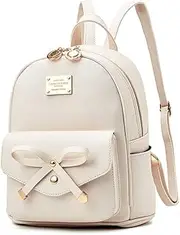 [I IHAYNER] Girls Bowknot Cute Leather Backpack Mini Backpack Purse for Women