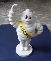 Cast Iron " MICHELIN MAN Waving Stood " Money Box 17cm tall