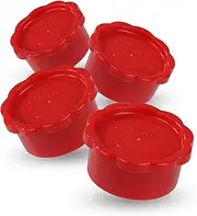 [GRÄWE] Lids for Sodastream Glass Bottles Penguin and Crystal, Set of 4 Bottle Lids, Completely Tight Lid, Red