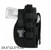 Tactical Molle Belt Military Right Hand Pistol Holster Gun Bag Flashlight Pouch