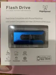Flash Drive 512GB, Stick for Pc/Phone/iPad Thumb Drive 4 in 1 Memory Stick Blue