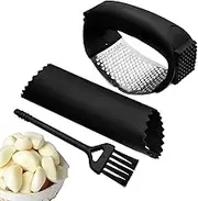 Garlic Mincer | Ginger Press Garlic Smasher Presser | 2-in-1 Crusher Peeler with Ergonomic Handle & Cleaning Brush, Dishwasher Safe Kitchen Gadgets for Home Cooks & Chefs