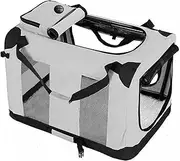 Collapsible Dog Carrier - Portable Travel Dog Crate for Indoor and Outdoor Use, 4-Door Folding Soft Dog Crate with Curtains, Carrying Bag and Fleece Bed