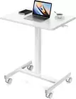 Small Mobile Standing Desk, Rolling Laptop Computer Carts, Portable Laptop Desk