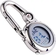 [OATIPHO] Stainless Steel Hook Mini Retractable Watches Carabiner Belt Fob Watch Outdoor Accessories Stop Digital Watch Hooks Watch Cases Nurses Fob Watch Lapel Watch Lapel Pin Watch Blue