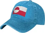 [BEIRIJL] Greenland Flag Washed Cowboy Baseball Cap for Adults - Stylish and Breathable Hat with Adjustable Strap