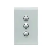 Clipsal Saturn Series Switch 3 Pb Led 20A/16Ax Ocean Mist Sat - 4063PBL-OM