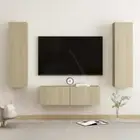 3-Piece TV Cabinet Entertainment Unit Stand Storage Table Cupboard Shelf Oak