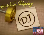 Branding Iron - 2.0" Round Custom Initials w/Ring for Wood or Leather Stamp