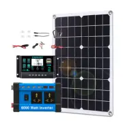 6000W-100A 110V Solar Panel Kit Complete Solar Power Generator Home Grid SystePo