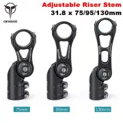 GEWAGE 130° Adjustable Bicycle Riser Stem Aluminium MTB Road Bike Stem 31.8mm