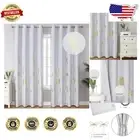 Light-Reducing Greyish White Curtains 2 Panels 52W x 108L - Modern Grommet Style