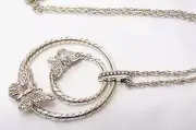 NWT Brighton Solstice Bloom Silver Double Ring Butterfly Necklace $70