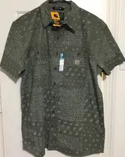 Carhartt Rugged Flex Shirt Mens Large (Tall) Army Green All Over Print Work NWT!