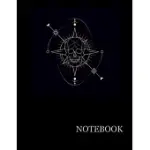 BRILLIANT GOLD SKULL MANDALA HUMAN BLACK NOTEBOOK- BRILLIANT GOLDEN SKULL BLACK NOTEBOOK GRID STURDY HIGH QUALITY PREMIUM WHITE PAPER 8.5X11 PAGES- NO