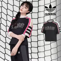 在飛比找蝦皮商城優惠-Adidas 黑 短袖T恤 女款 運動 休閒 純棉 短T 五