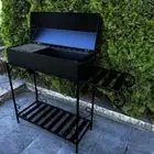 Barbecue grill with wood rack for 12 skewers. Metal thickness 4 mm.