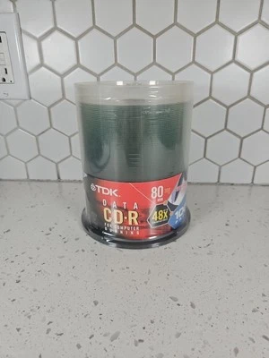 TDK CD-R 100 pack 80 MIN 700MB Blank CDs Audio Data New Factory Sealed