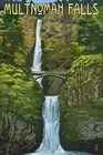 Wall Art Print Multnomah Falls, Oregon - Summer View by Lantern Press, 12" x 18"