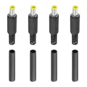 5.0x3.5mm DC Male Plug, 4 Pack DIY DC Barrel Connector with Shrink Tube