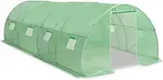 vidaXL Greenhouse 18m² PE with 4 Windows Sturdy Garden Vegetable Tomato Plant Fruit House Walk-in Green Anti-UV Shed 600x300x200cm